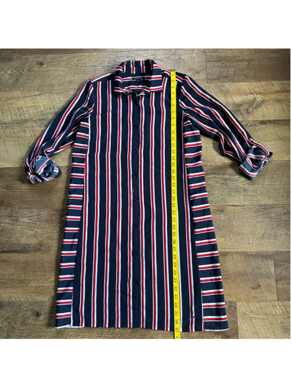 Women's Tommy Hilfiger Striped Shirt Dress Size S Blue Red Summer - Picture 8 of 8